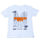 White Brooklyn Print Short Tee And Long Pyjama Set White-2