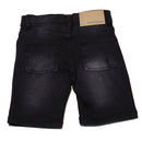Black Rip Repair Shorts-2