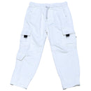 White Cargo Pocket Knitted Dneim Jogger-1