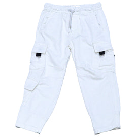 White Cargo Pocket Knitted Dneim Jogger