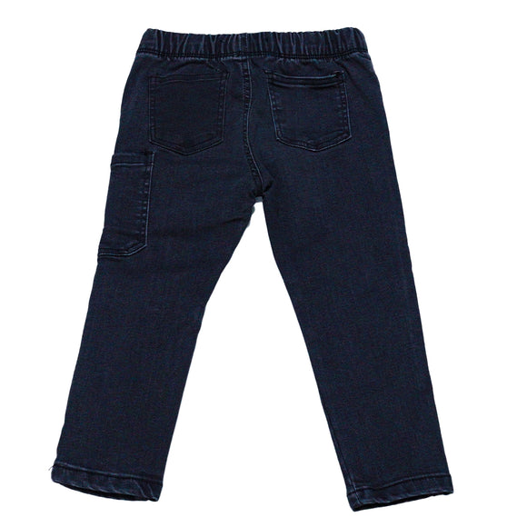 Black Paneled Pull On Jeans Black