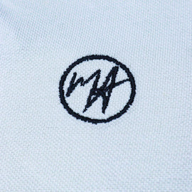 Solid Paster Grey Contrast Collar Polo With Embrodiery - 0