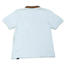 Solid Paster Grey Contrast Collar Polo With Embrodiery-3