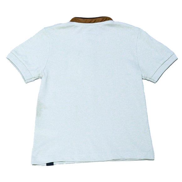 Solid Paster Grey Contrast Collar Polo With Embrodiery