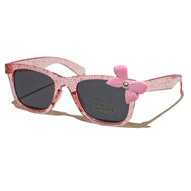 Pink  Wayfarer Bow Embellished Sunglasses