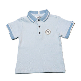 Sky Blue Jacquard Polo Shirt Sky