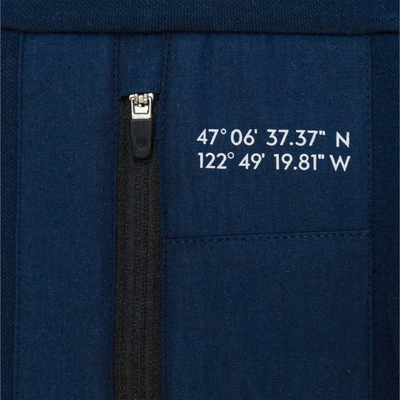 Navy Interlock Drop Shoulder T Shirt Navy