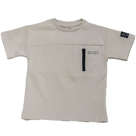 Grey Interlock Drop Shoulder T Shirt Mid Grey