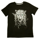 Black Cheetah Face Short Sleeve Graphic Tee-1