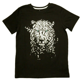 Black Cheetah Face Short Sleeve Graphic Tee