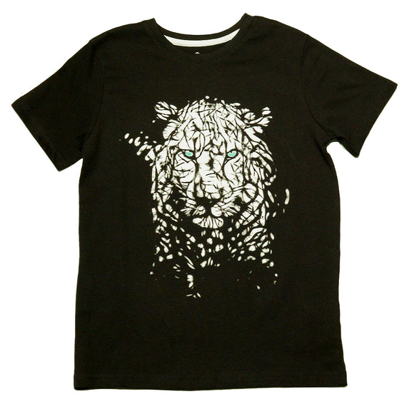 Black Cheetah Face Short Sleeve Graphic Tee