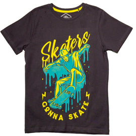 Dark Grey Skaters Short Sleeve Graphic Tee Dark