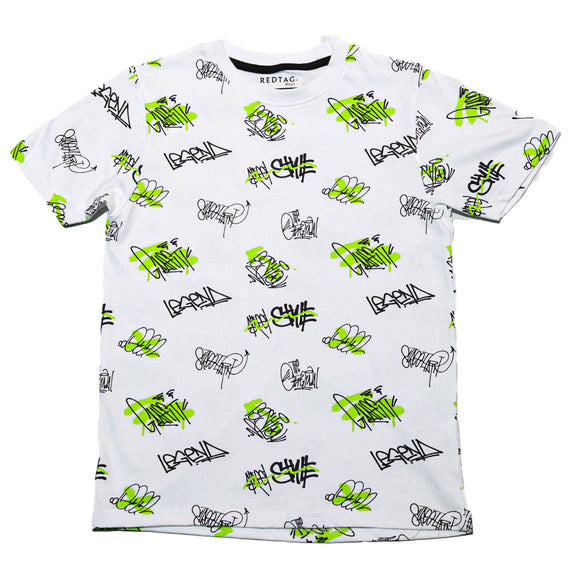 White Graffiti Aop Night Suit