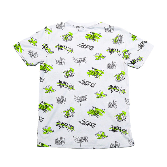 White Graffiti Aop Night Suit