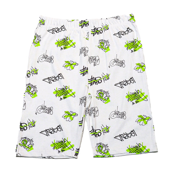 White Graffiti Aop Night Suit