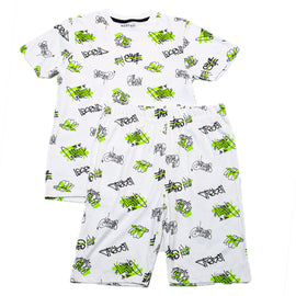 White Graffiti Aop Night Suit