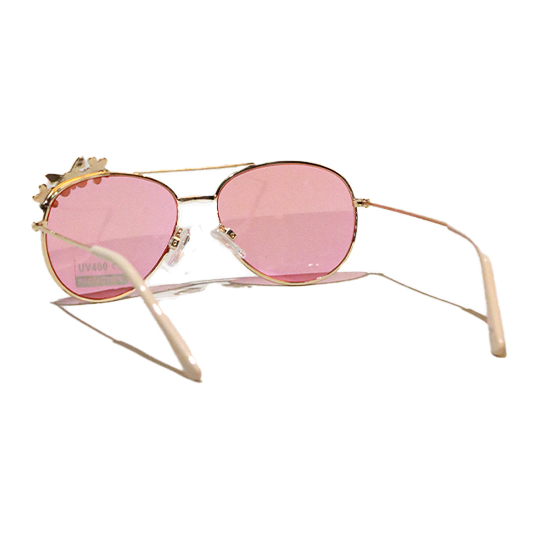 Assorted Aviator Floral Embellished Sunglasses - 0