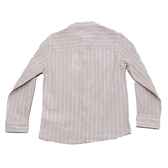 Beige Long Sleeve Stripe Shirt Beige