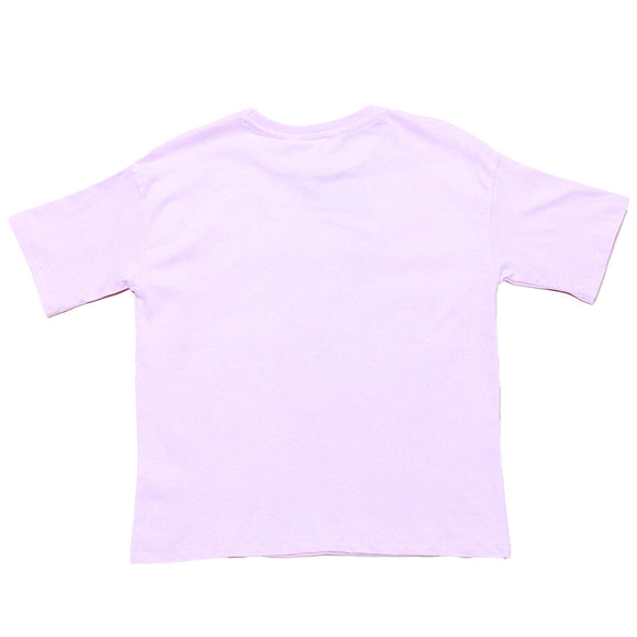 Purple Girly Print Oversize With Rhinestone T Shirts Purple