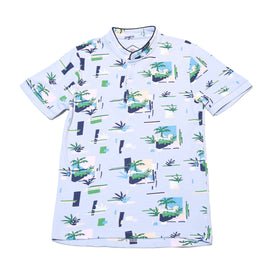 Blue Palm Tree Aop Polo