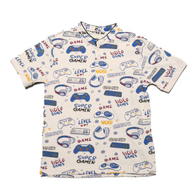 Beige Gaming Controller Aop Polo