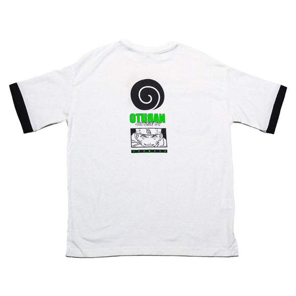 White Naruto Pocket Tee And Back Print
