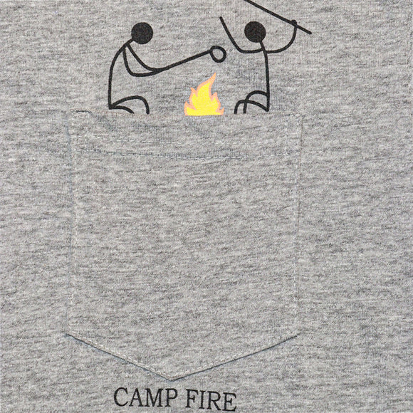 Grey Mel Camp Fire Pocket Tee