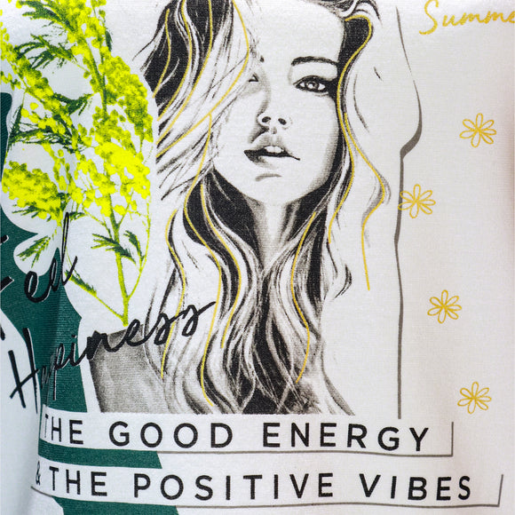 Ivory Placement Print Crew Neck T Shirt