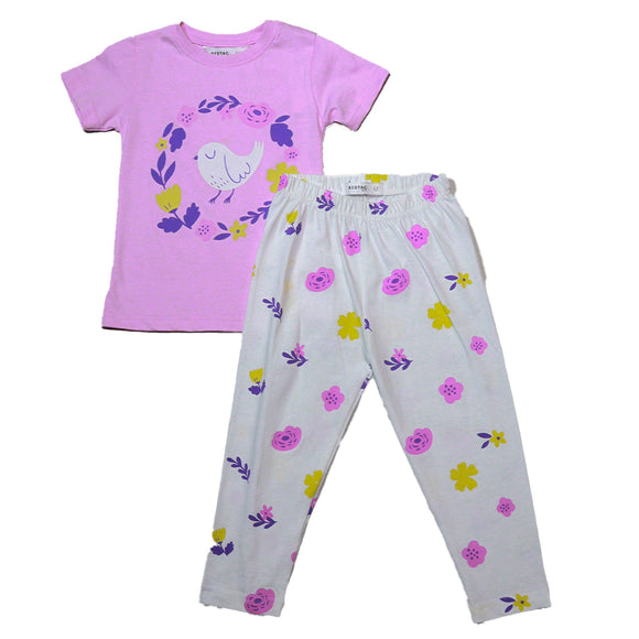 Pink Placement Print Pj Sets