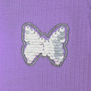 Lilac Schifly Frill Sleeves T Shirt Lilac-2