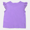 Lilac Schifly Frill Sleeves T Shirt Lilac-3