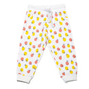 White Orange All Over Print Active Pant-1