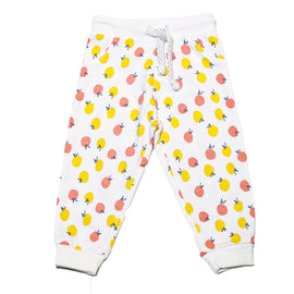 White Orange All Over Print Active Pant