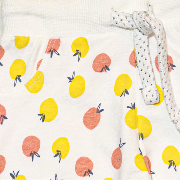 White Orange All Over Print Active Pant