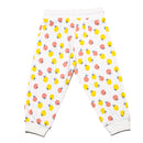 White Orange All Over Print Active Pant-2