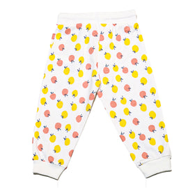 White Orange All Over Print Active Pant - 0