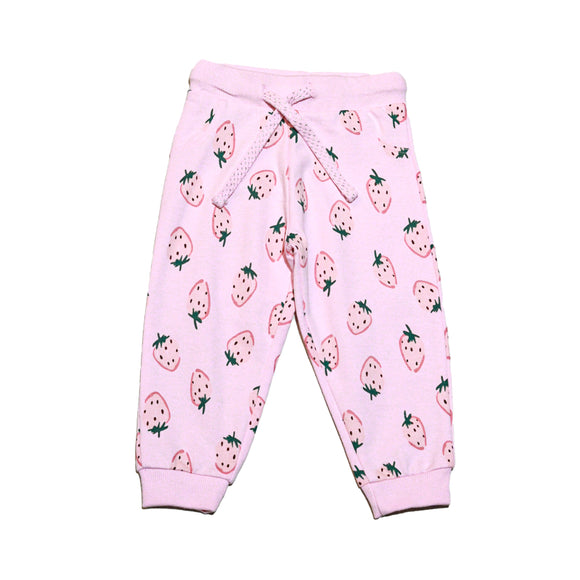 Pink Strawberry All Over Print Active Pant