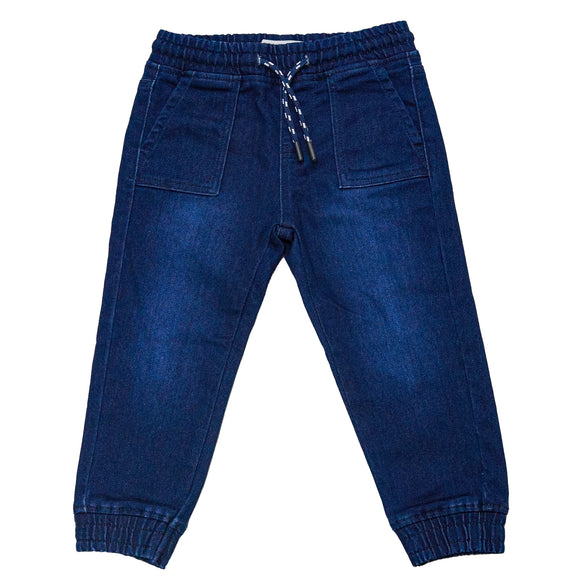 Dark Wash Knit Denim Jogger