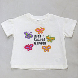 White Flower Aand Heart Patches T Shirt White