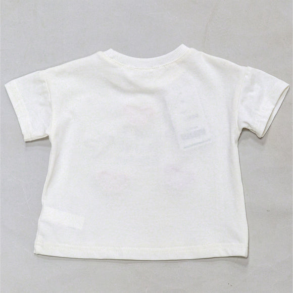 White Flower Aand Heart Patches T Shirt White