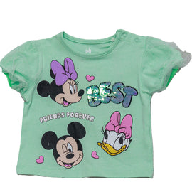 Aqua Donald Duck Mickey Minnie Mouse T Shirt