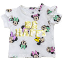 White Minnie All Over Print Frilled T Shirt White-1