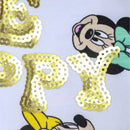 White Minnie All Over Print Frilled T Shirt White-3