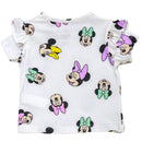 White Minnie All Over Print Frilled T Shirt White-2