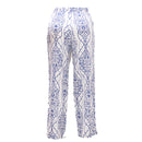 Blue Printed Wide Leg Trousers-3