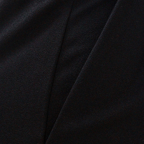 Black Wide Leg Trousers With Self Belt Detail