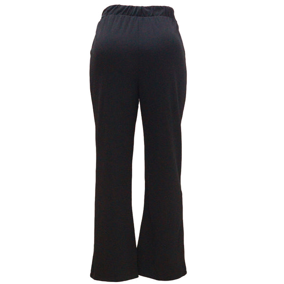 Black Wide Leg Trousers With Self Belt Detail