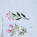 Beige S S Placement Floral Sequiens Work T Shirt-2