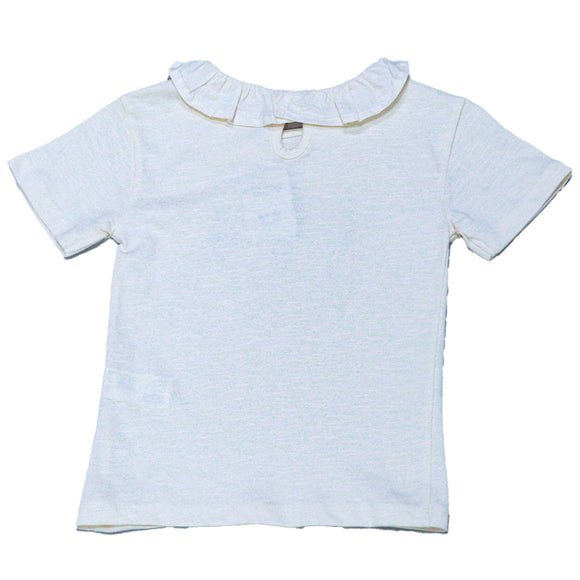 Beige S S Placement Floral Sequiens Work T Shirt