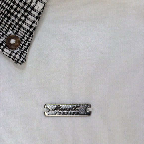 White S S Woven Collar Smart Button Down Polo White